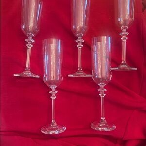 Elegant Clear Champagne Flutes Set